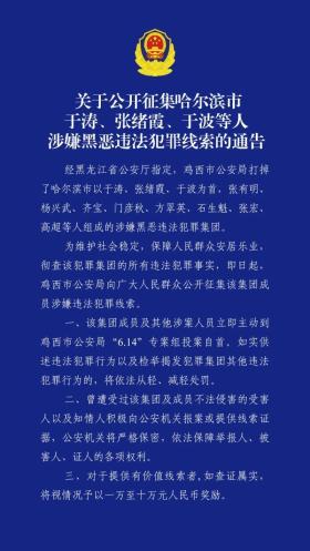 哈尔滨市公安局原副局长于涛涉黑恶犯罪！警方征集线索！-图3